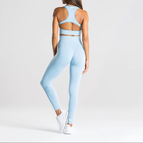 women’s best move leggings in blue marl - Picture 2 of 5